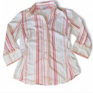 George Button Down Shirt - Pink and White Stripes